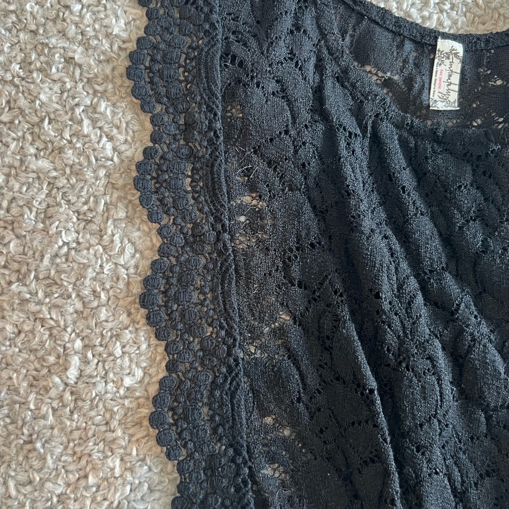 Free People Racerback Black Lace Tank Top Size Small - Picture 4 of 6